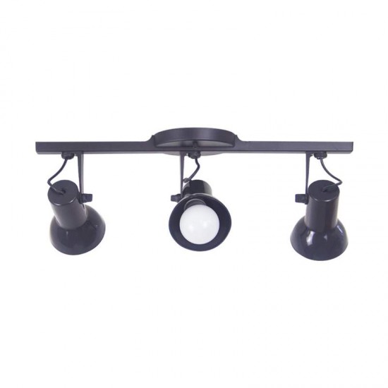 SPOT TRILHO 3 LAMP PRETO SET  *