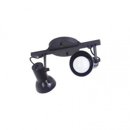 SPOT TRILHO 2 LAMP PRETO SET  *