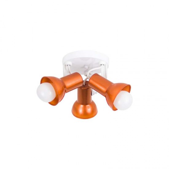 SPOT SOBREP 3 LAMP BRANCO COBRE SET  *