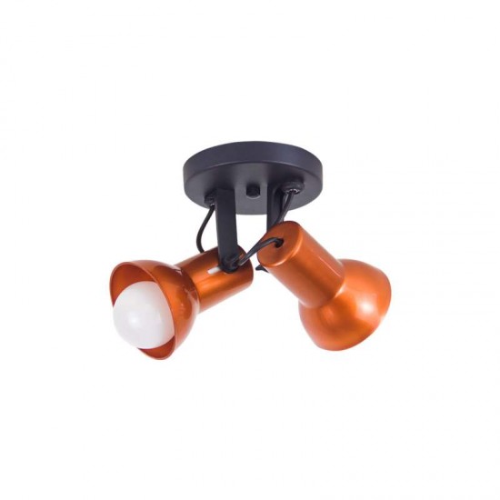 SPOT SOBREP 2 LAMP PRETO COBRE SET  *